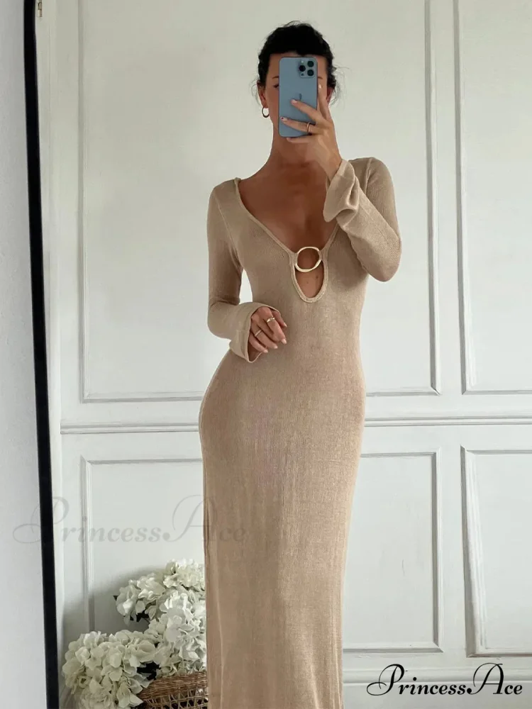 Sleeveless Knitted Tank Maxi Dress - Image 7