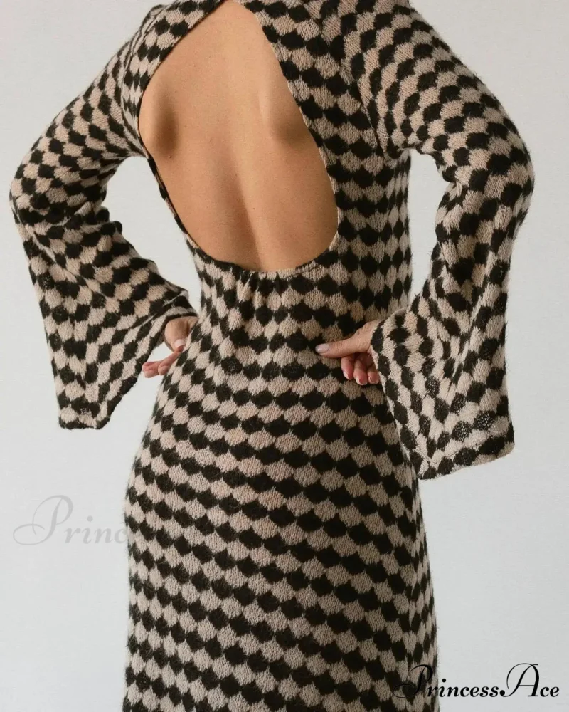 V Neck Plunge Maxi Dress - Image 4