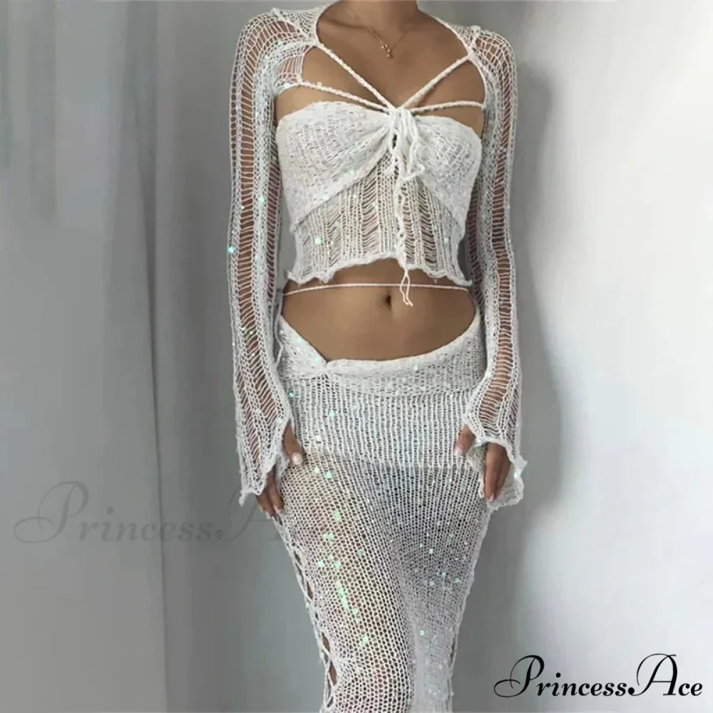 Beaded Sweater Maxi Dress - Image 4