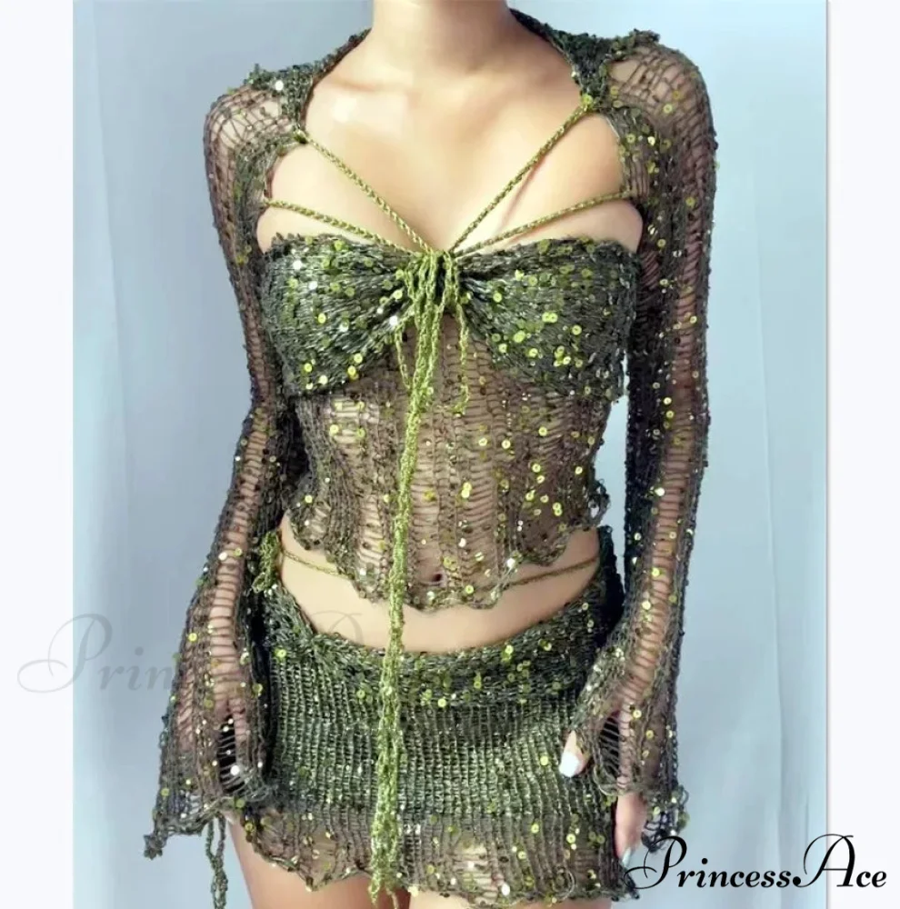 Beaded Sweater Maxi Dress - Image 9