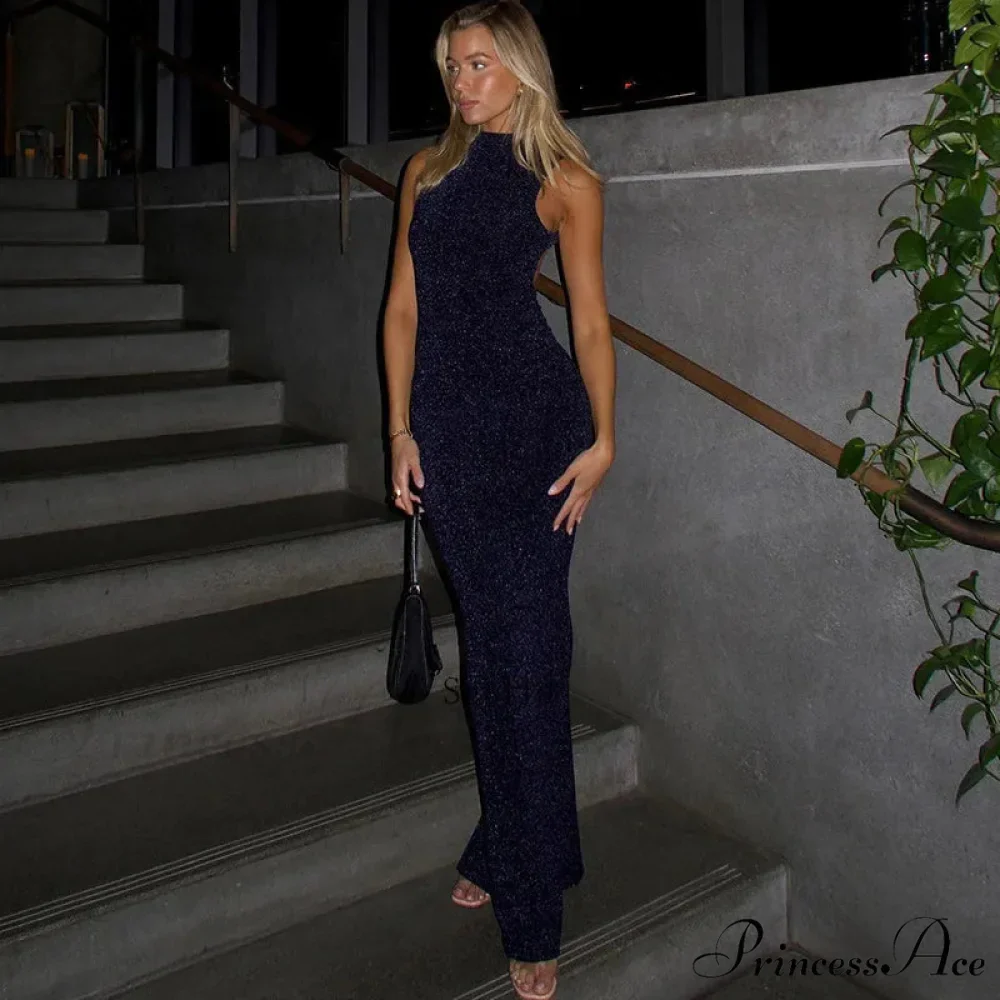 Glitter Backless Maxi Dress - Image 3