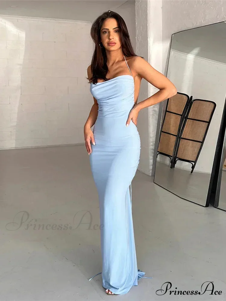 Draped Backless Maxi Dress - Image 5