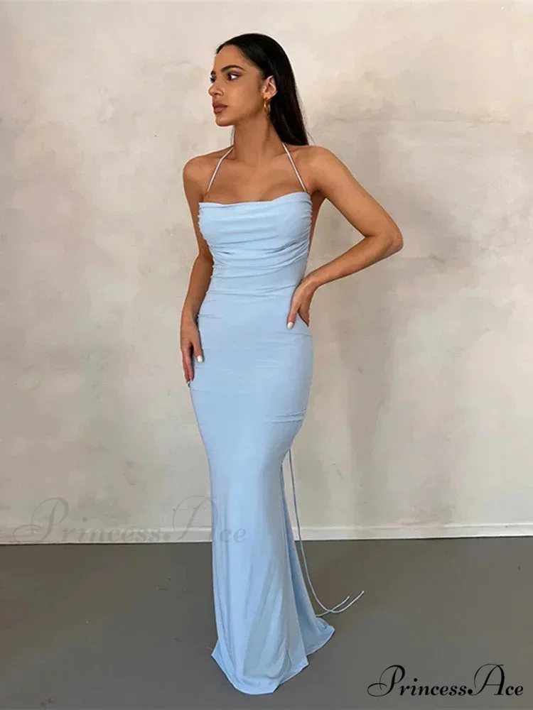 Draped Backless Maxi Dress - Image 8