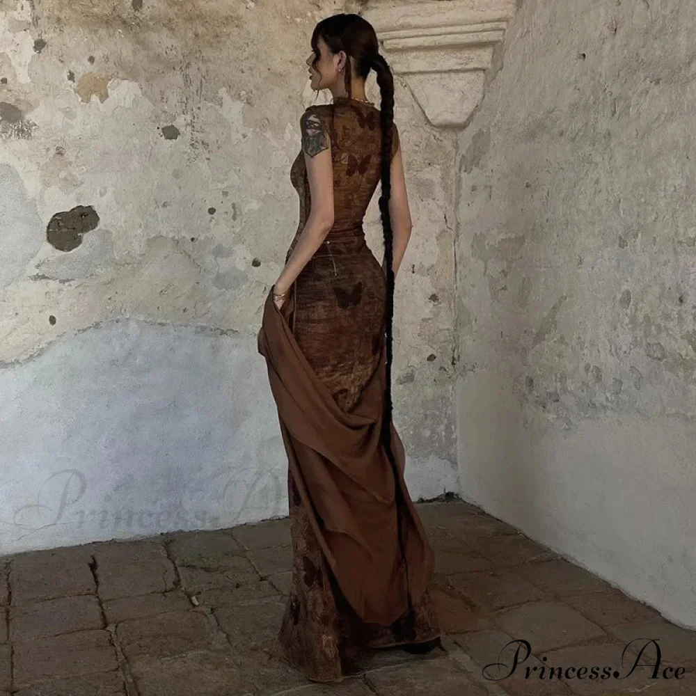 Print Sleeveless Bodycon Maxi Dress - Image 5