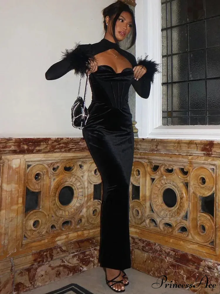 Corset Mesh See Through Maxi Dress - Image 6