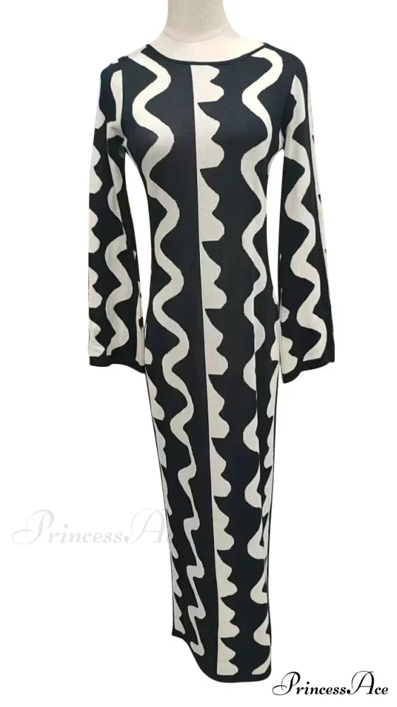 Vintage Knitted Long Sleeve Maxi Dress - Image 7