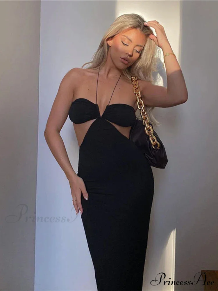 Spaghetti Strap Backless Maxi Dress - Image 3