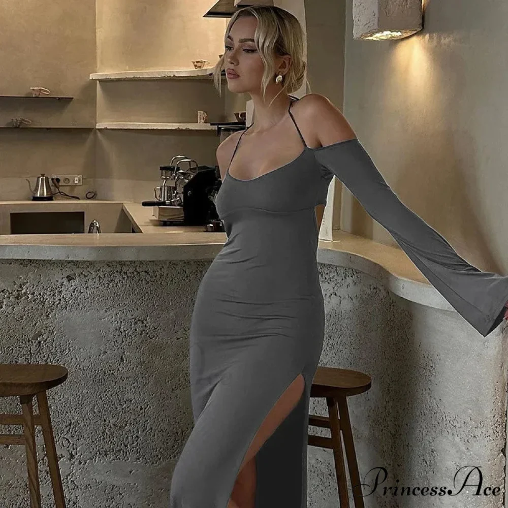 Halter Backless Maxi Dress - Image 2