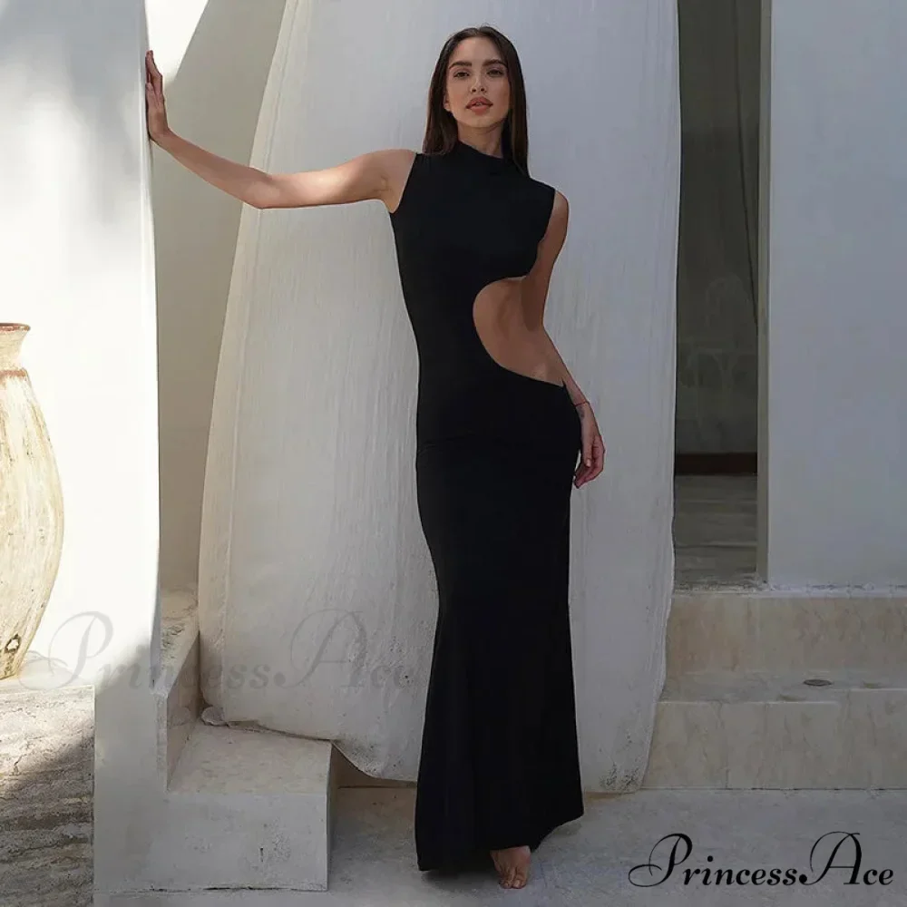 Cut Out Bodycon Tank Maxi Dress - Image 3