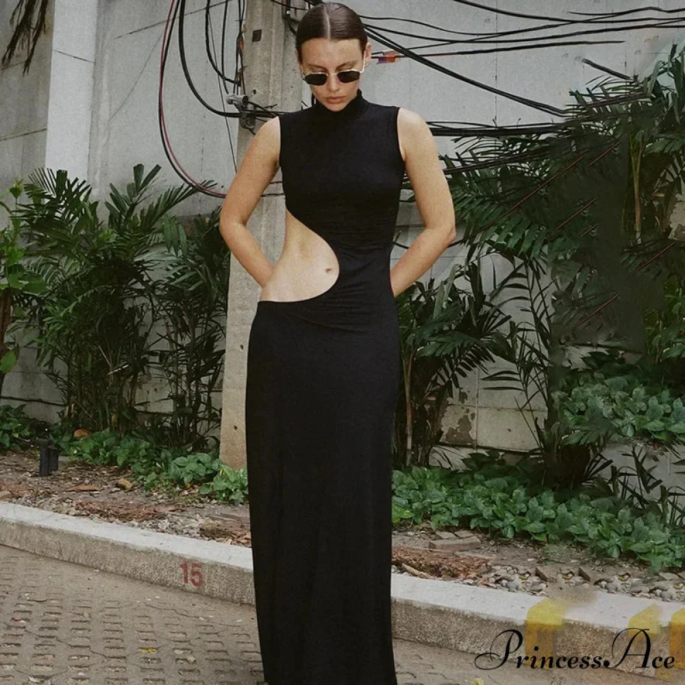 Cut Out Bodycon Tank Maxi Dress - Image 4