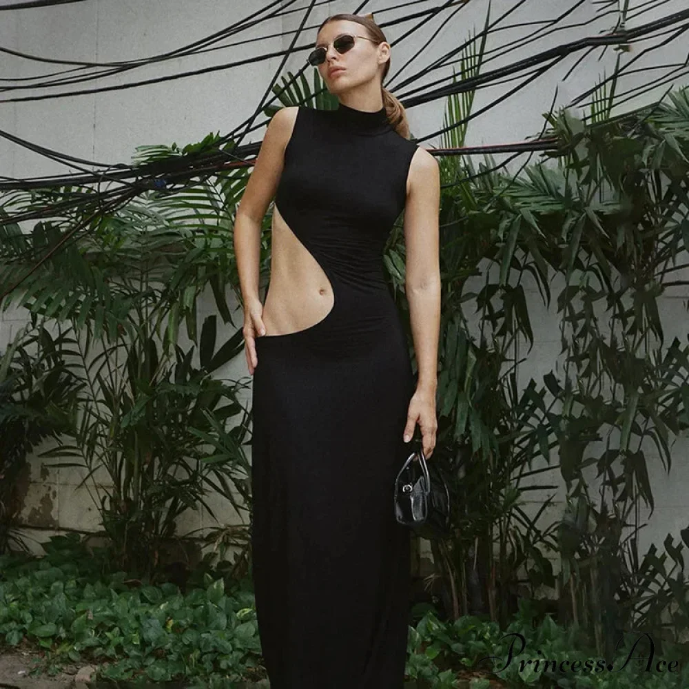Cut Out Bodycon Tank Maxi Dress - Image 5
