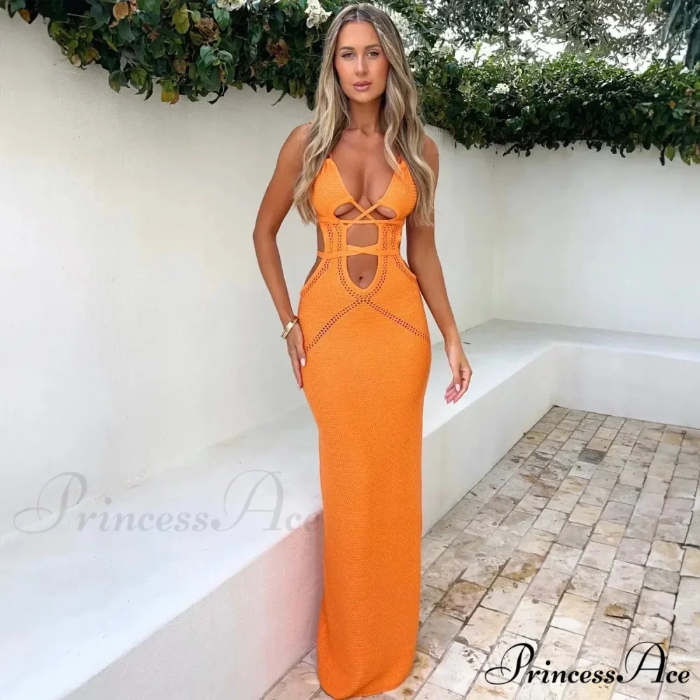 Sexy Backless Bandage White Maxi Dress - Image 4