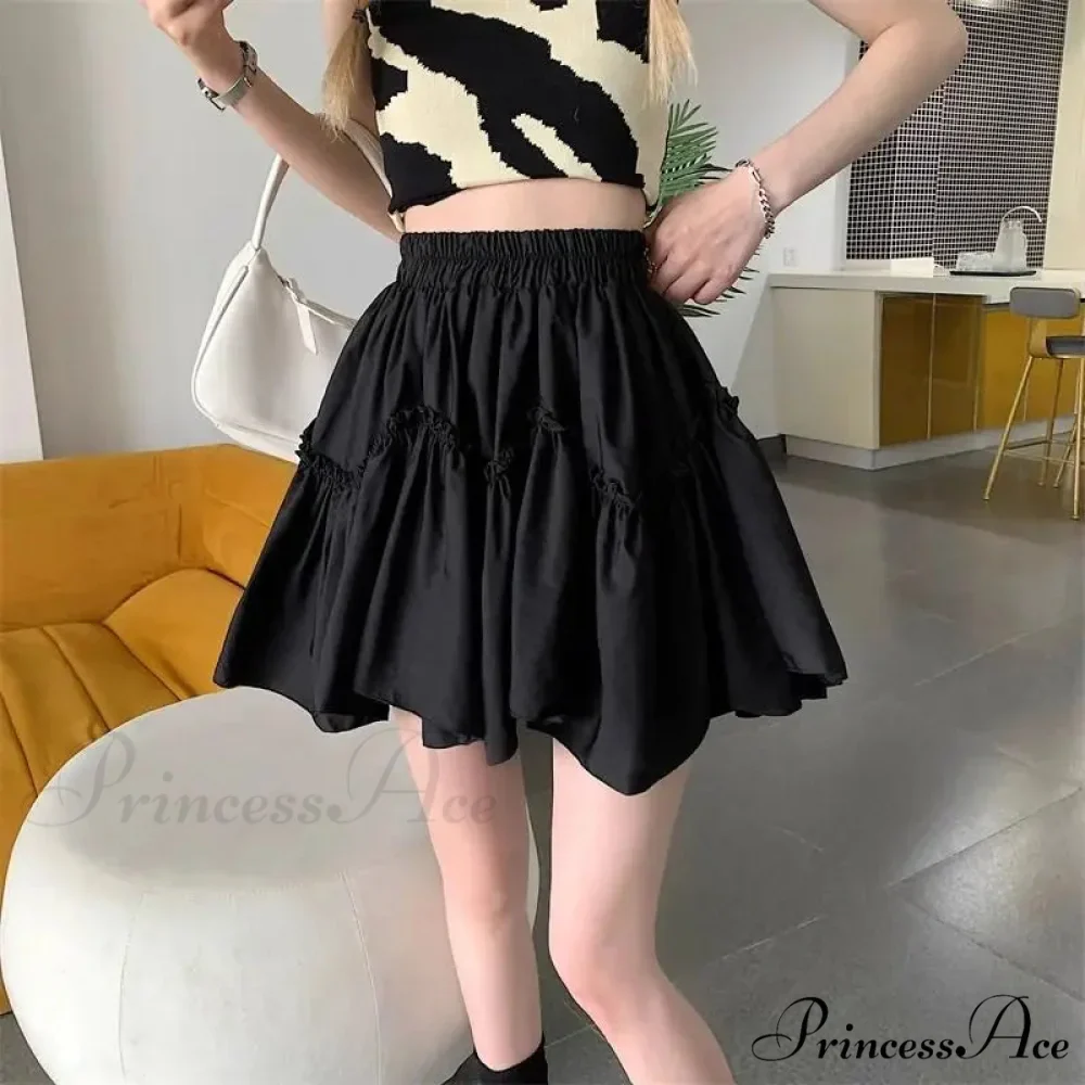 Ruffle White Mini Skirt Elegant Irregular Patchwork Skirt - Image 4