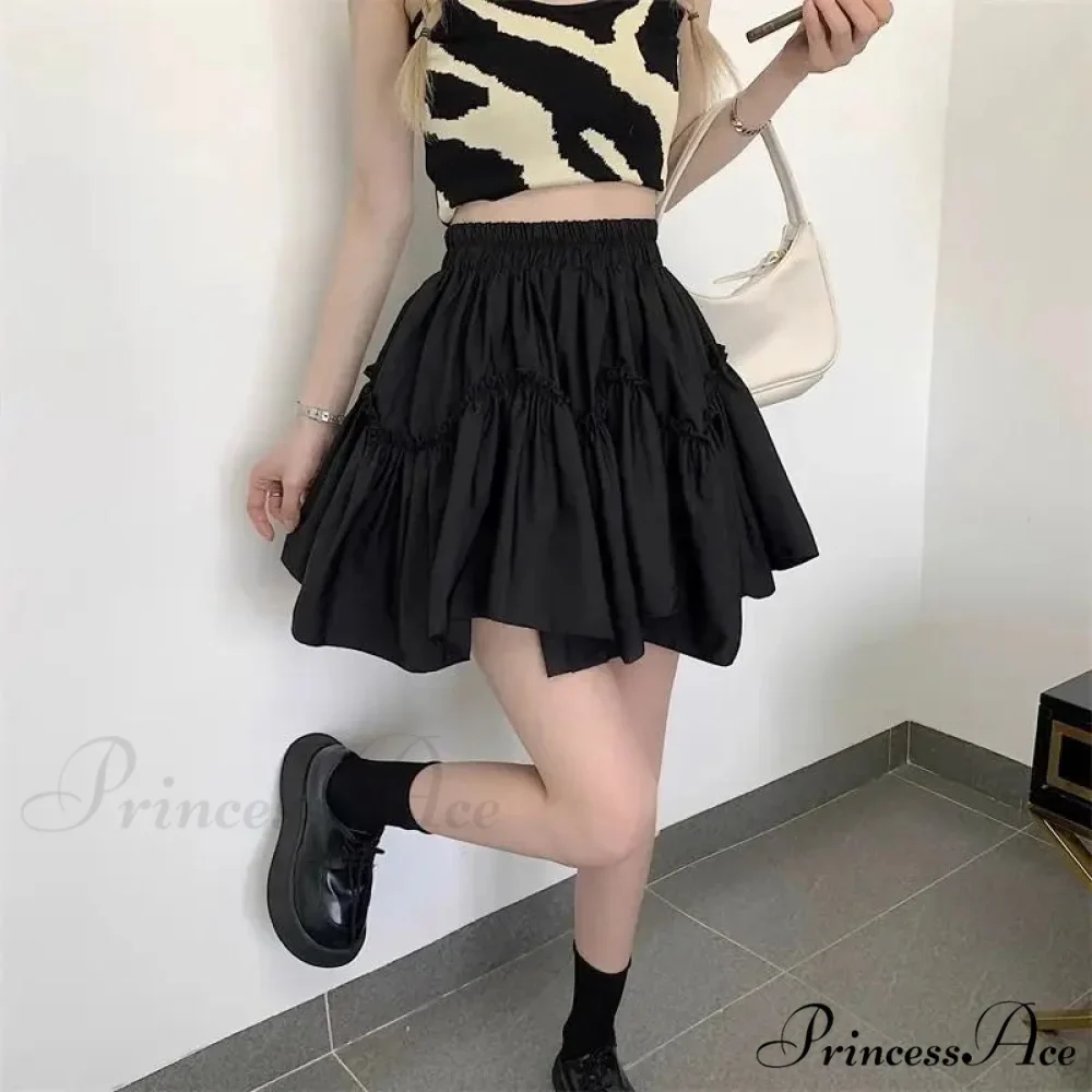 Ruffle White Mini Skirt Elegant Irregular Patchwork Skirt - Image 5