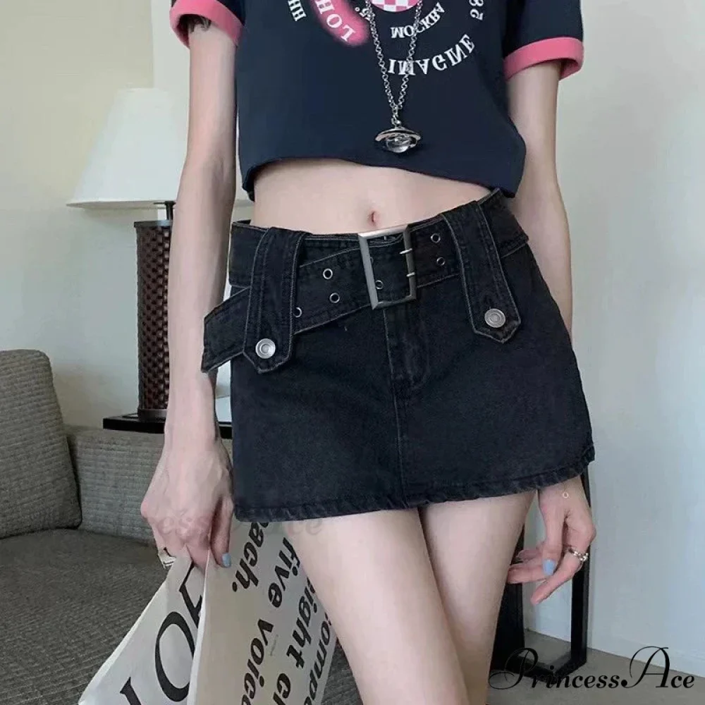 Vintage Black Y2K Sexy High Waist Mini Skirt - Image 4