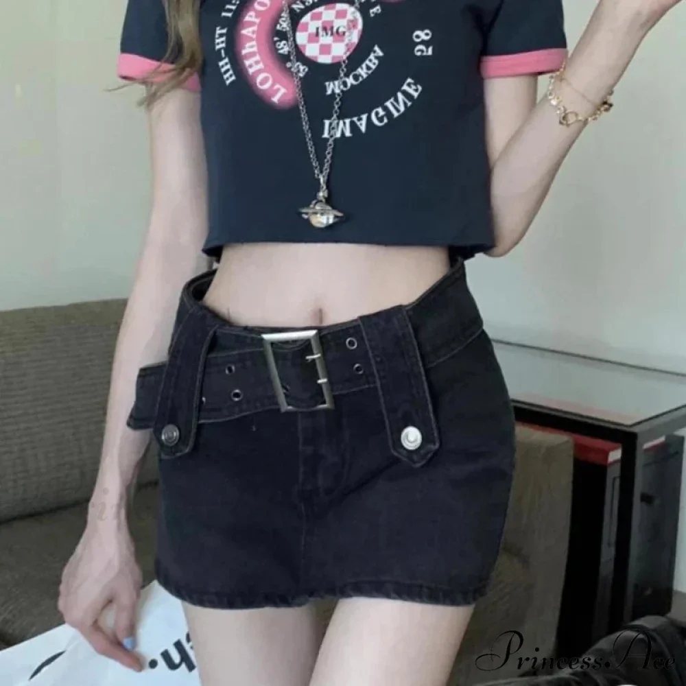 Vintage Black Y2K Sexy High Waist Mini Skirt - Image 5