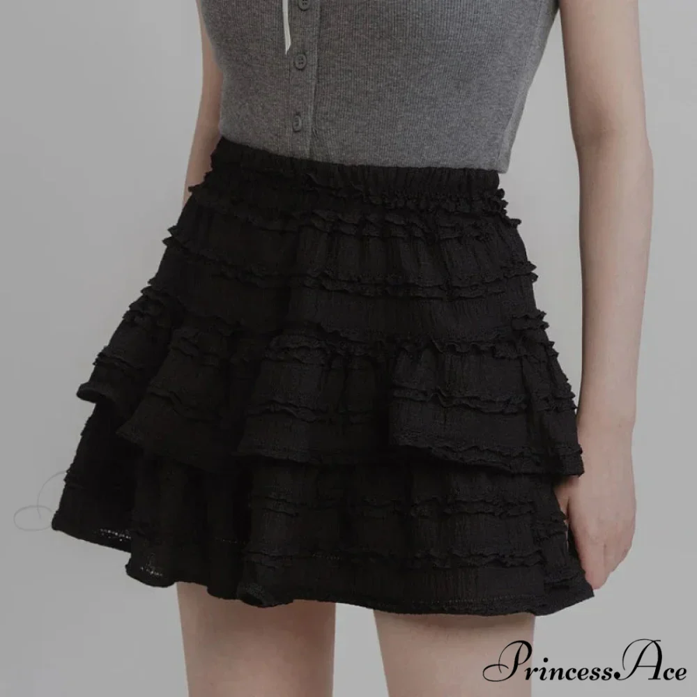 Fairycore White Lace Patchwork Layered Skirt - Image 4