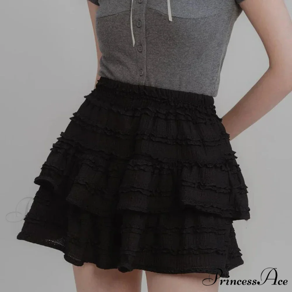 Fairycore White Lace Patchwork Layered Skirt - Image 5