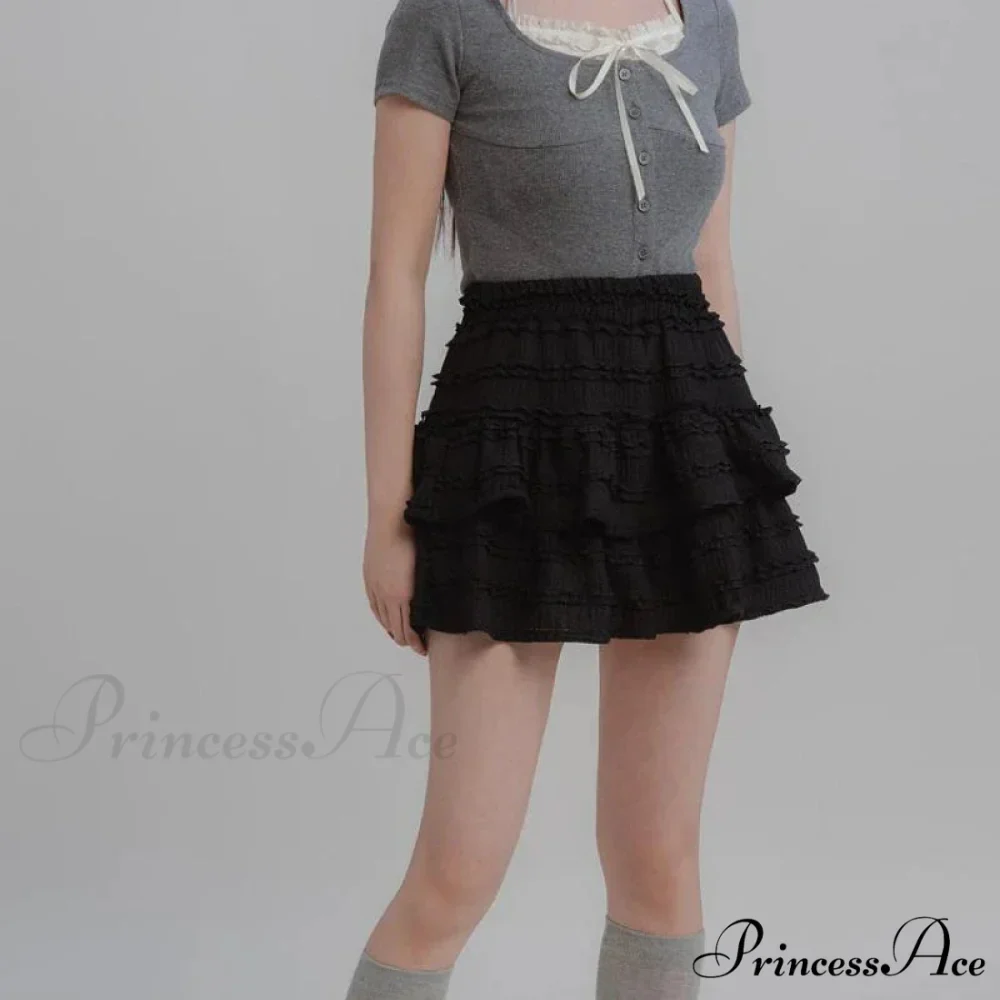 Fairycore White Lace Patchwork Layered Skirt - Image 6