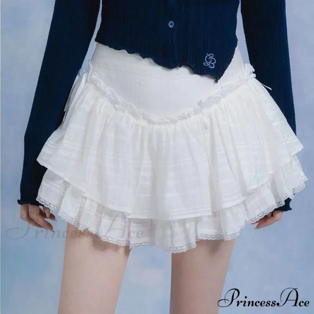 Fairycore Ruffle Lace Coquette Layered Mesh Korean Skirt - Image 4