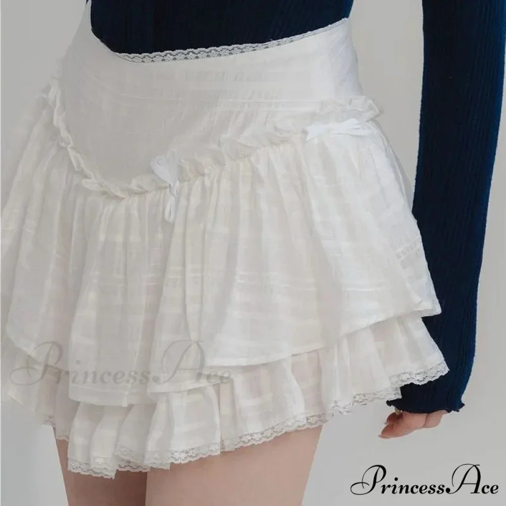 Fairycore Ruffle Lace Coquette Layered Mesh Korean Skirt - Image 5