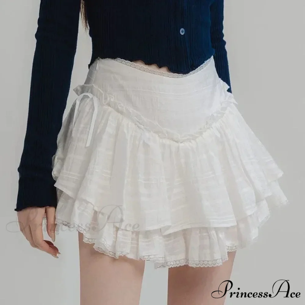 Fairycore Ruffle Lace Coquette Layered Mesh Korean Skirt - Image 6