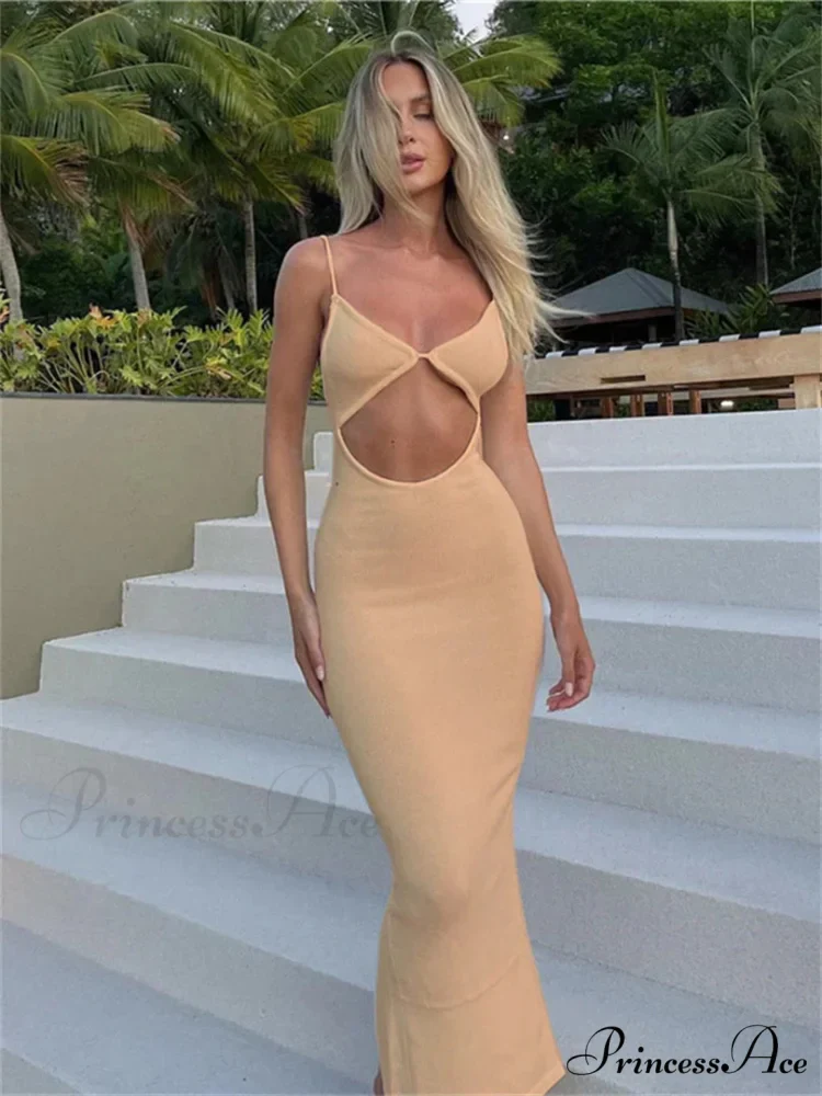 Backless Beach Elegant Party Sleeveless V Neck Cutout Mini Sun Sexy Split Wrap Maxi Dress - Image 3