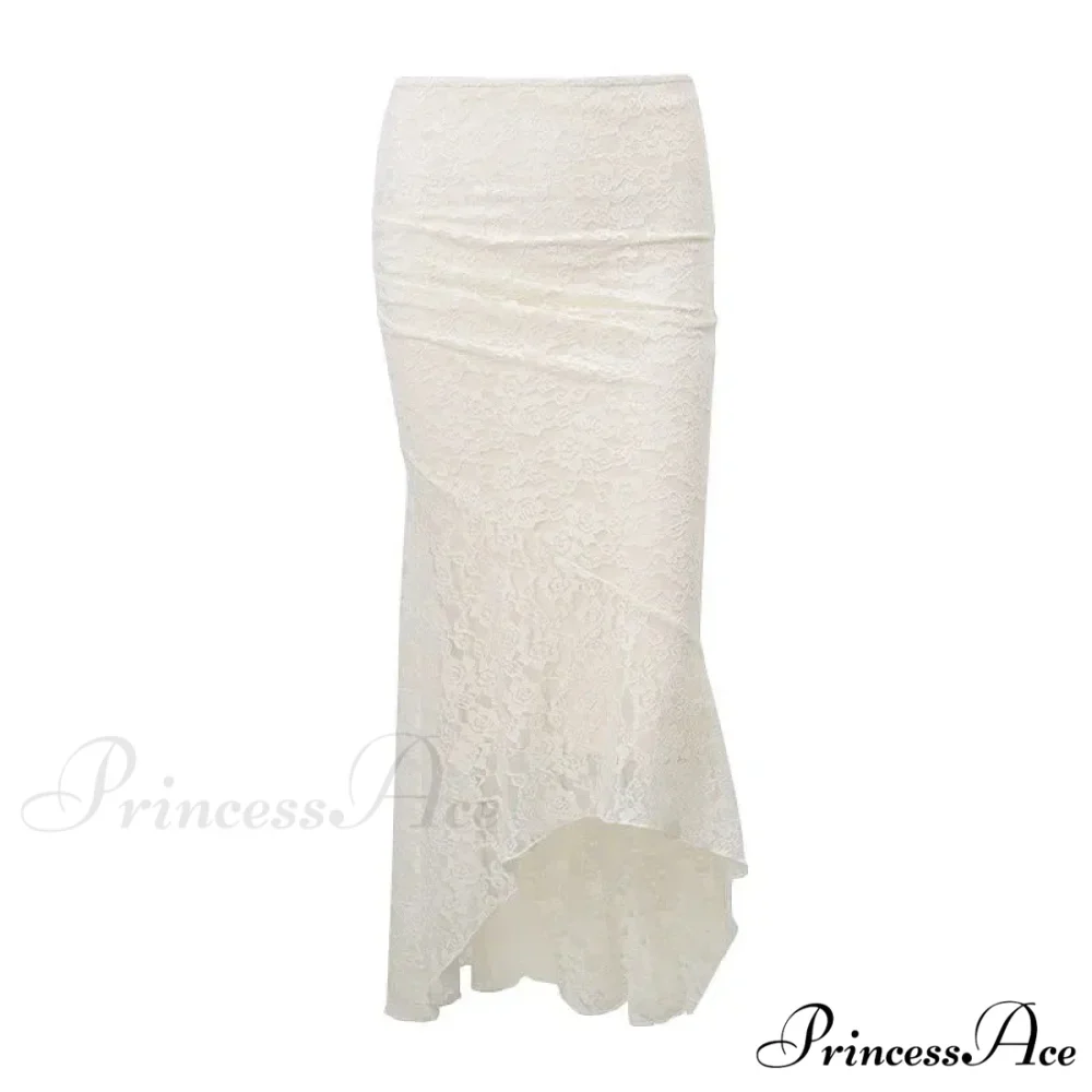 Vintage Floral Lace Corset Top and Skirt Sets Sexy Backless Bandage Midi Dress - Image 8