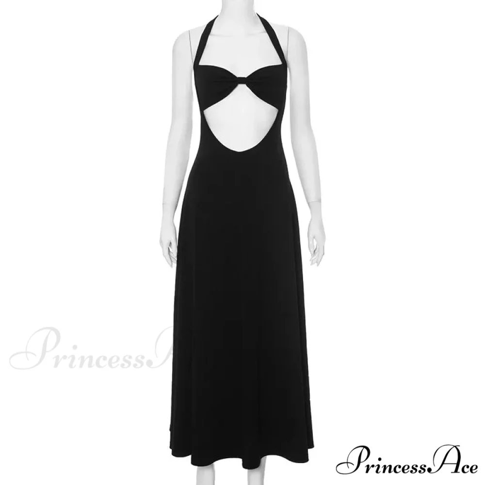 Hollow Backless Slim Sleeveless Party-ready Bandaged Evening Midi Dress - Image 7