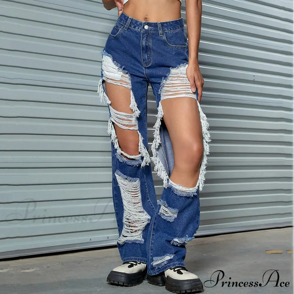 Booty Lifting Straight Leg Streetwear Jeans - Image 4