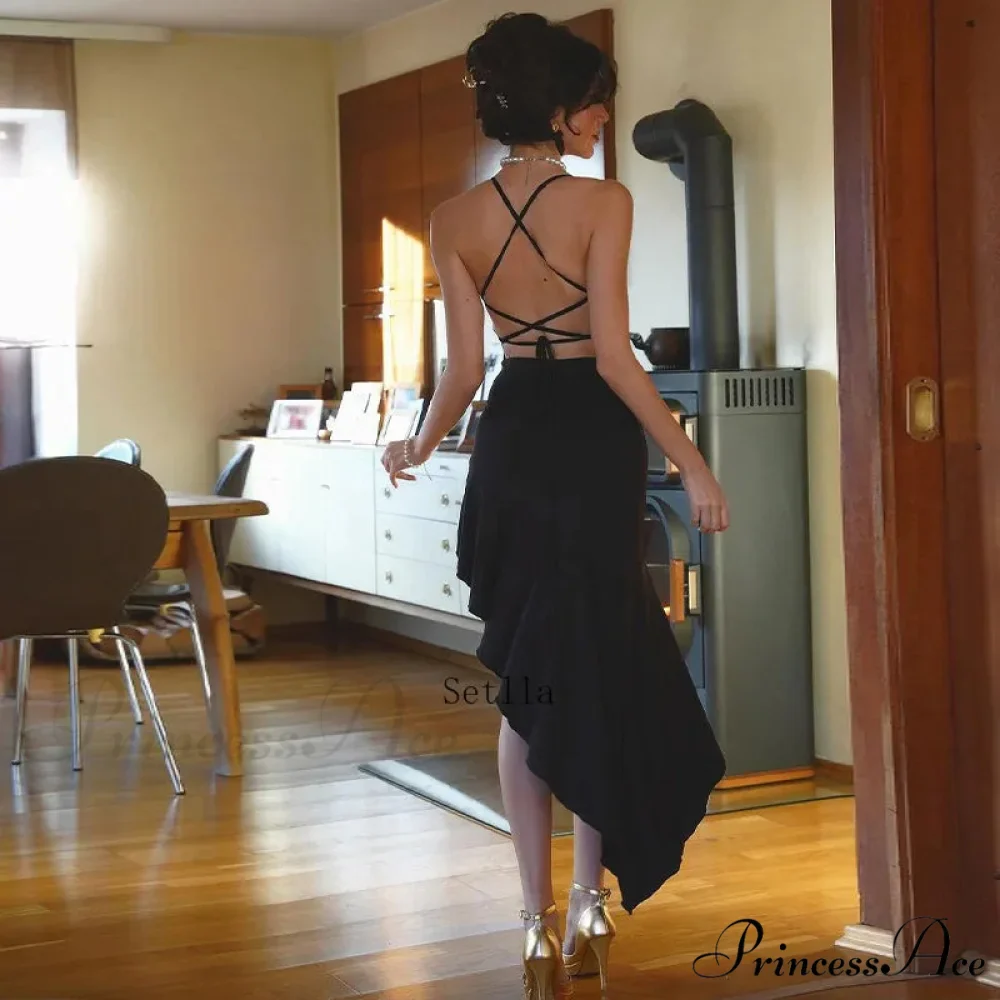 Backless Ruffle Elegant Tie Detail Sleeveless es Summer Midi Dress - Image 3