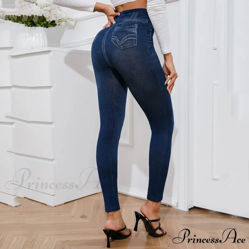 Casual High Stretch Ripped Print Leggings Jeans - Image 3