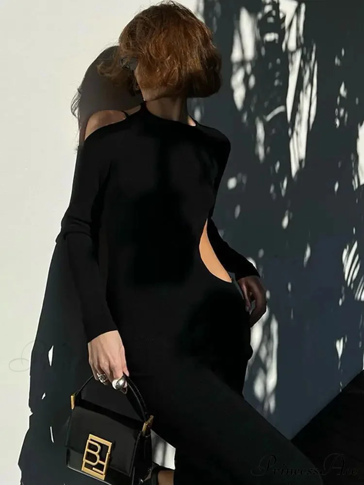 Long Sleeve Backless Party for Women Clothes Club Elegant Gown Hot Midi Dress Fashion Outfits - Image 2