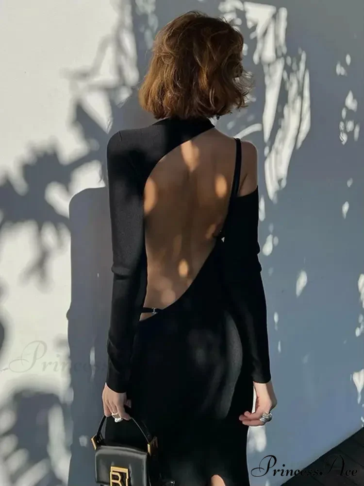 Long Sleeve Backless Party for Women Clothes Club Elegant Gown Hot Midi Dress Fashion Outfits - Image 7