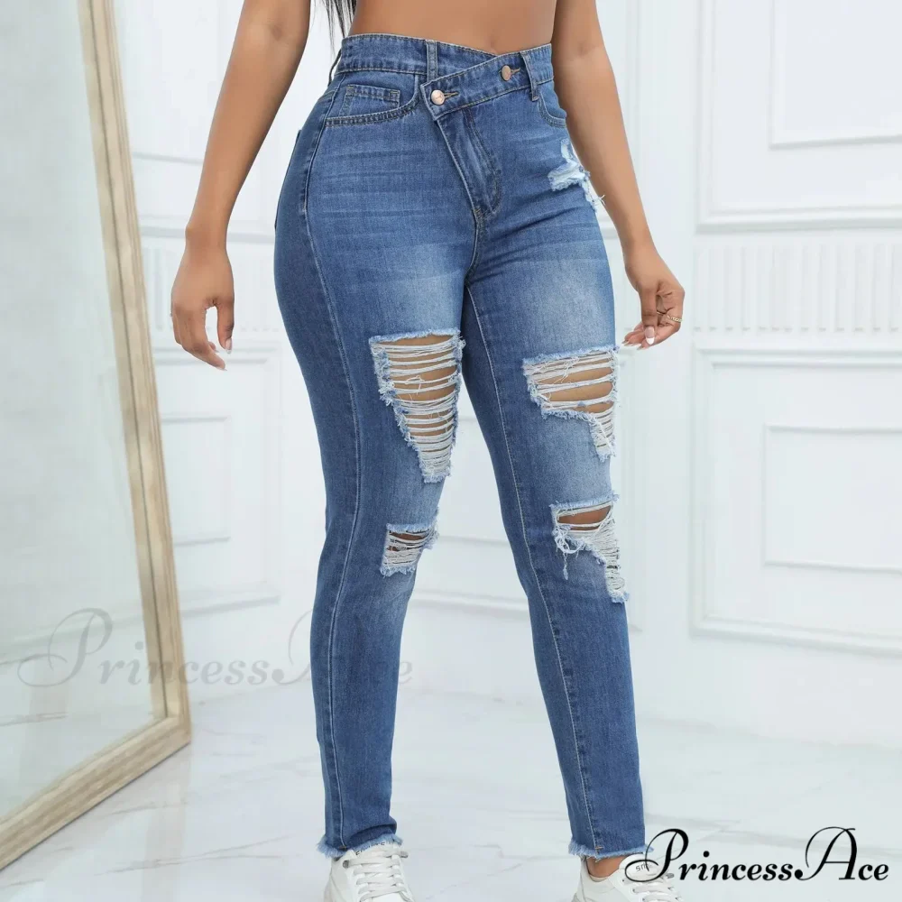 Vintage Oversized Breathable Skinny Jeans - Image 2