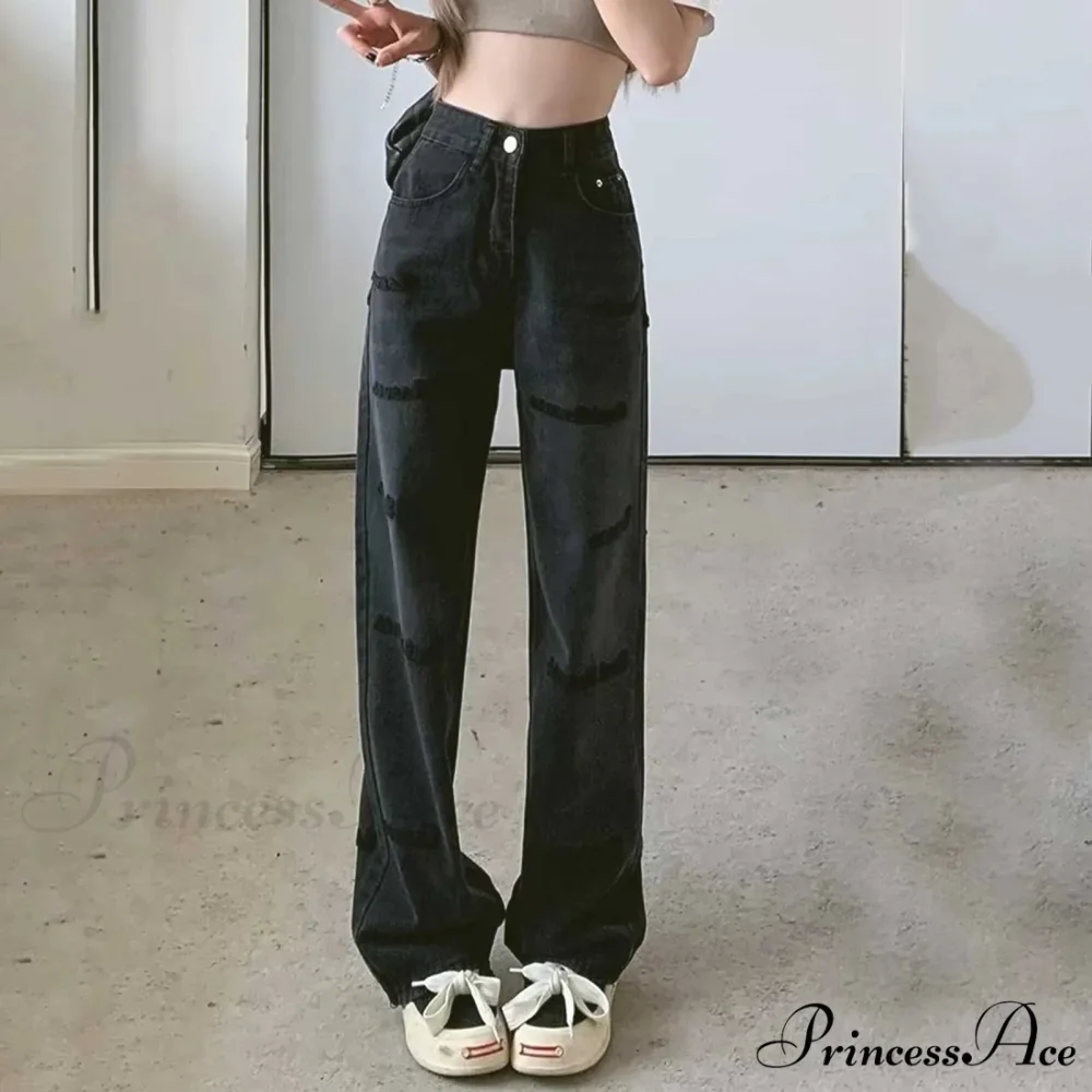Vintage High Waist Oversize Sweatpants Jeans - Image 5