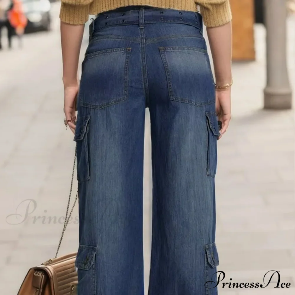 Waist Striped Skinny Vintage Retro Jeans - Image 2