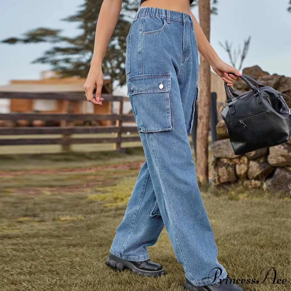 Multi Pocket Cargo Pantalones Jeans - Image 4