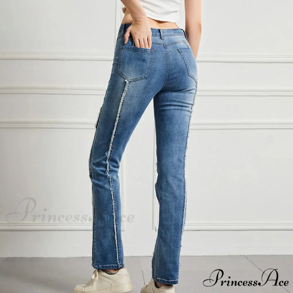 Vintage High Elastic Cargo Pantalones Jeans - Image 3
