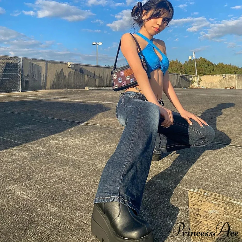 Vintage High Waist Street Shot Y2K Jeans - Image 2