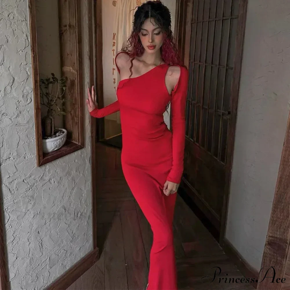 Hollow Out Long Sleeve Maxi Dress - Image 2