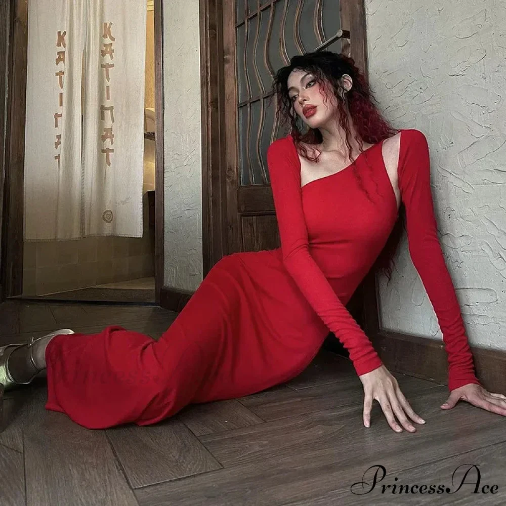 Hollow Out Long Sleeve Maxi Dress - Image 5