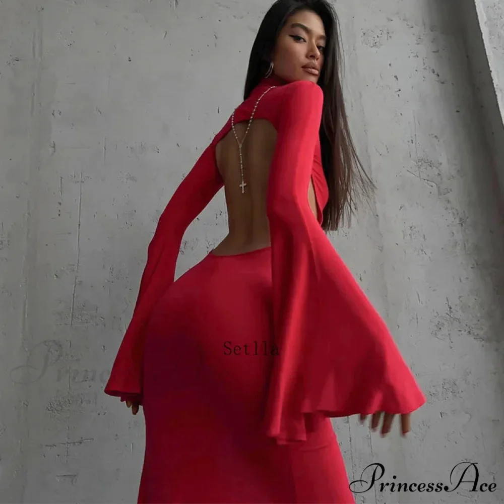 Open Back Split Maxi Dress - Image 4