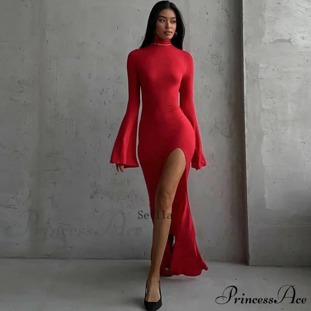 Open Back Split Maxi Dress - Image 5
