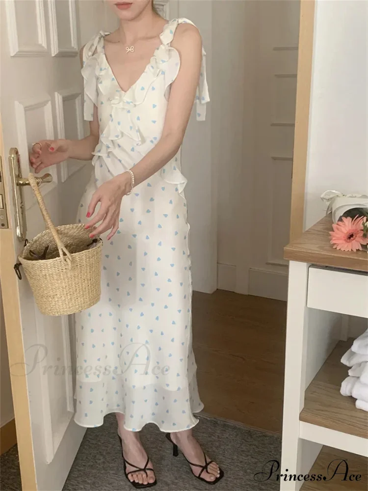 Ruffles V-Neck Chic Sleeveless Party Maxi Dress - Image 3