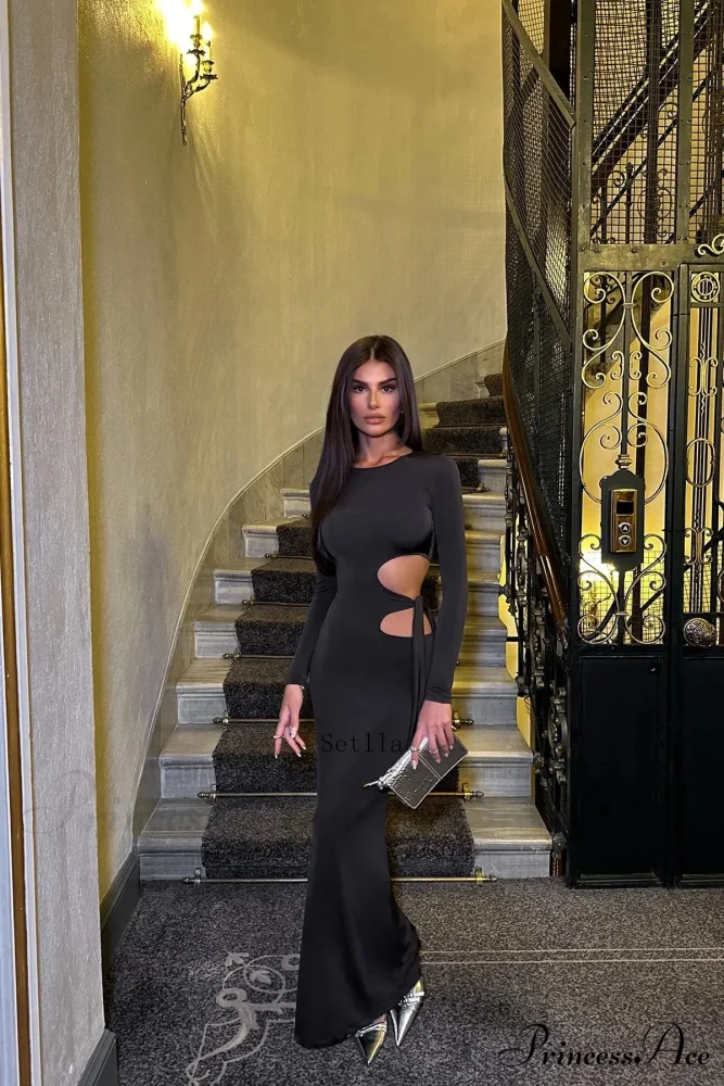 Fashion Sexy Side Cut Out Maxi Dress - Image 3