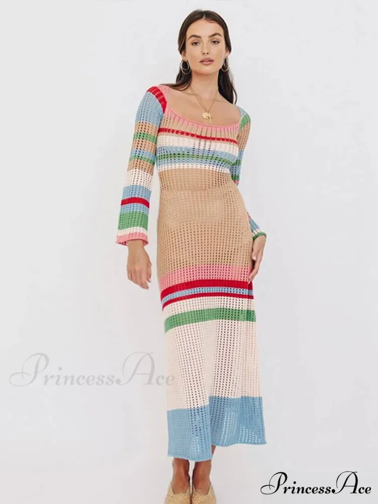 Long Sleeve Commute Robe Maxi Dress - Image 5