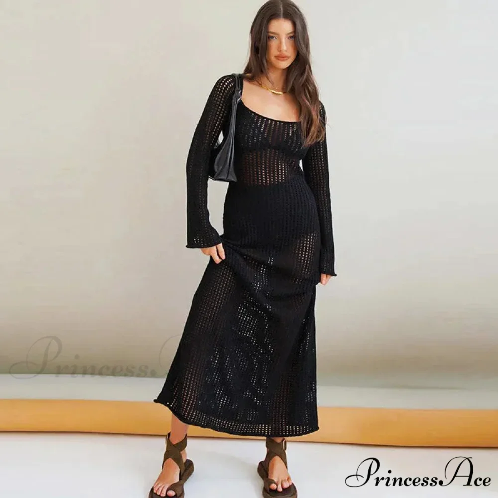 Long Sleeve Commute Robe Maxi Dress - Image 6