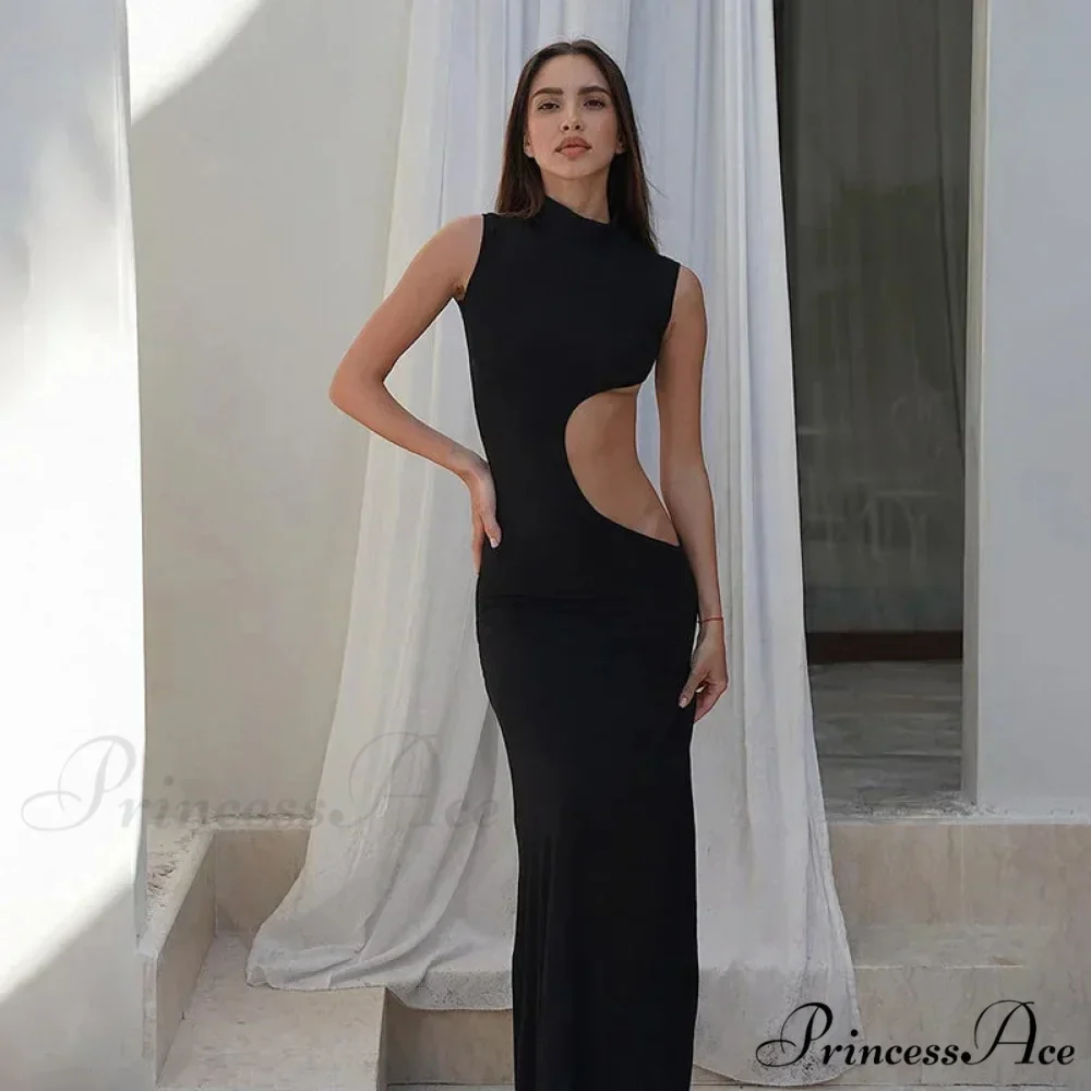 Cut Out Sleeveless Vestido Maxi Dress - Image 2