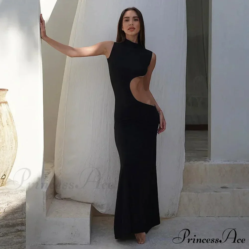 Cut Out Sleeveless Vestido Maxi Dress - Image 3